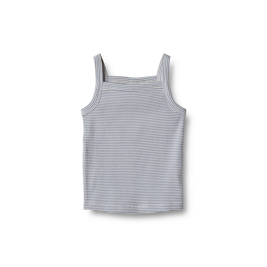 Wheat Shelly rib top blue stripe