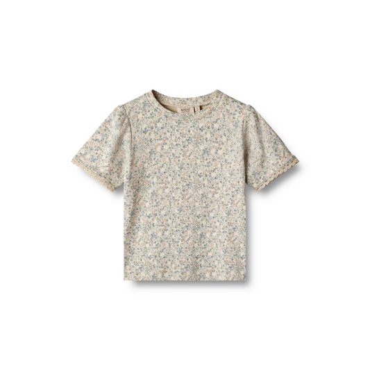 Wheat Iris t-shirt sandshell mini flowers