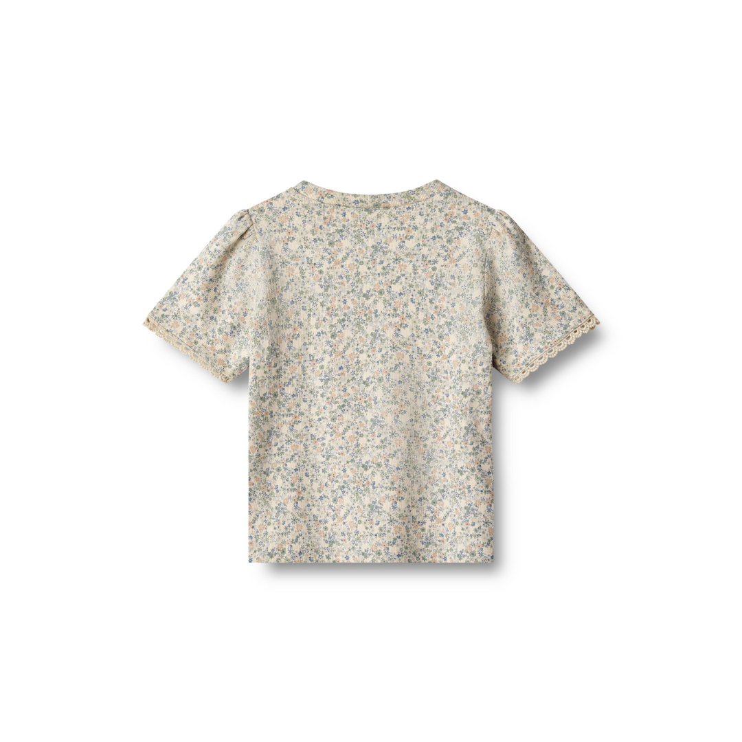 Wheat Iris t-shirt sandshell mini flowers
