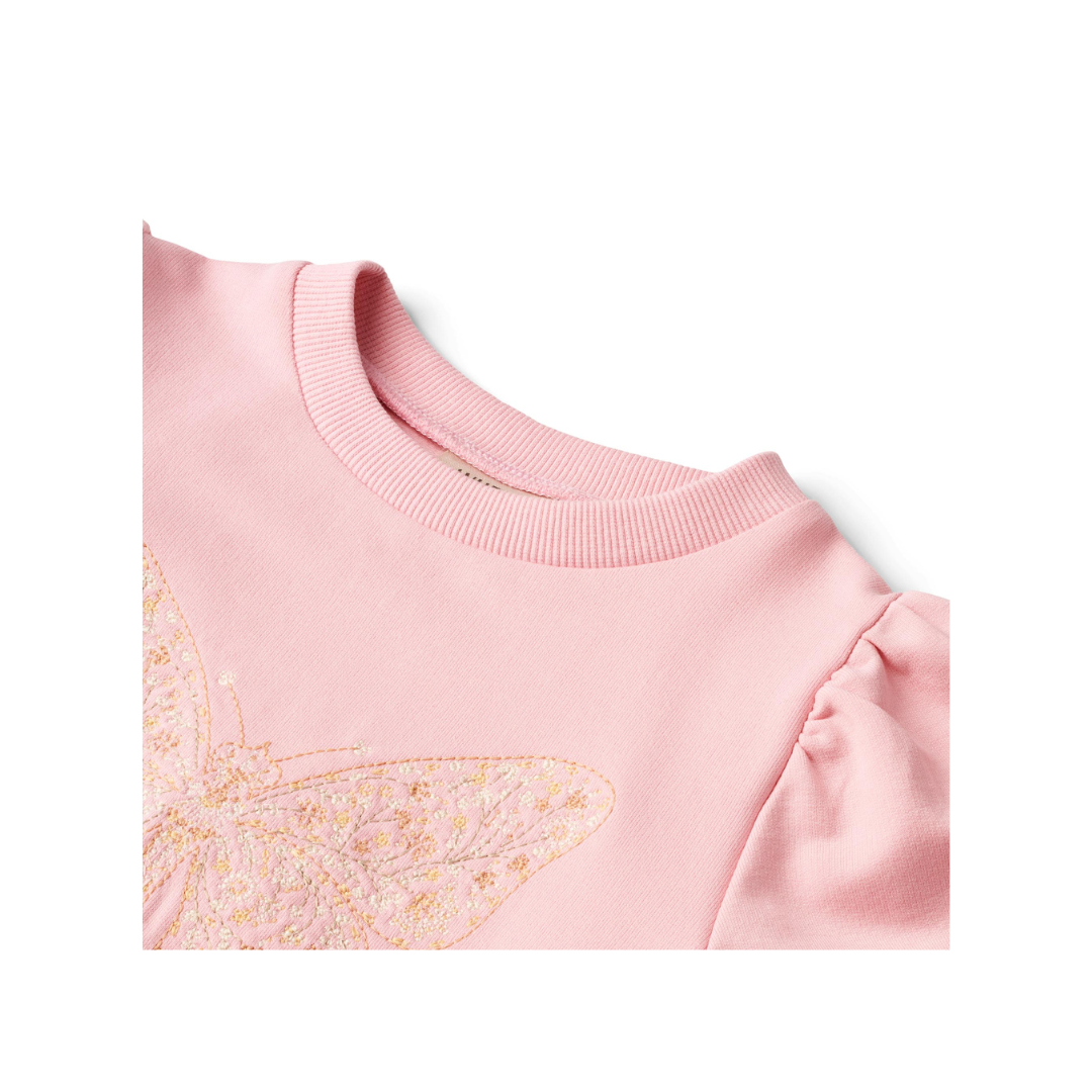 Wheat Vega embroidery sweatshirt sugar rose