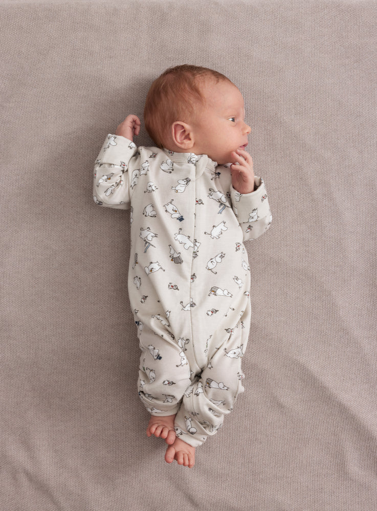 Baby med MarMar Rompy zip natdragt moomin