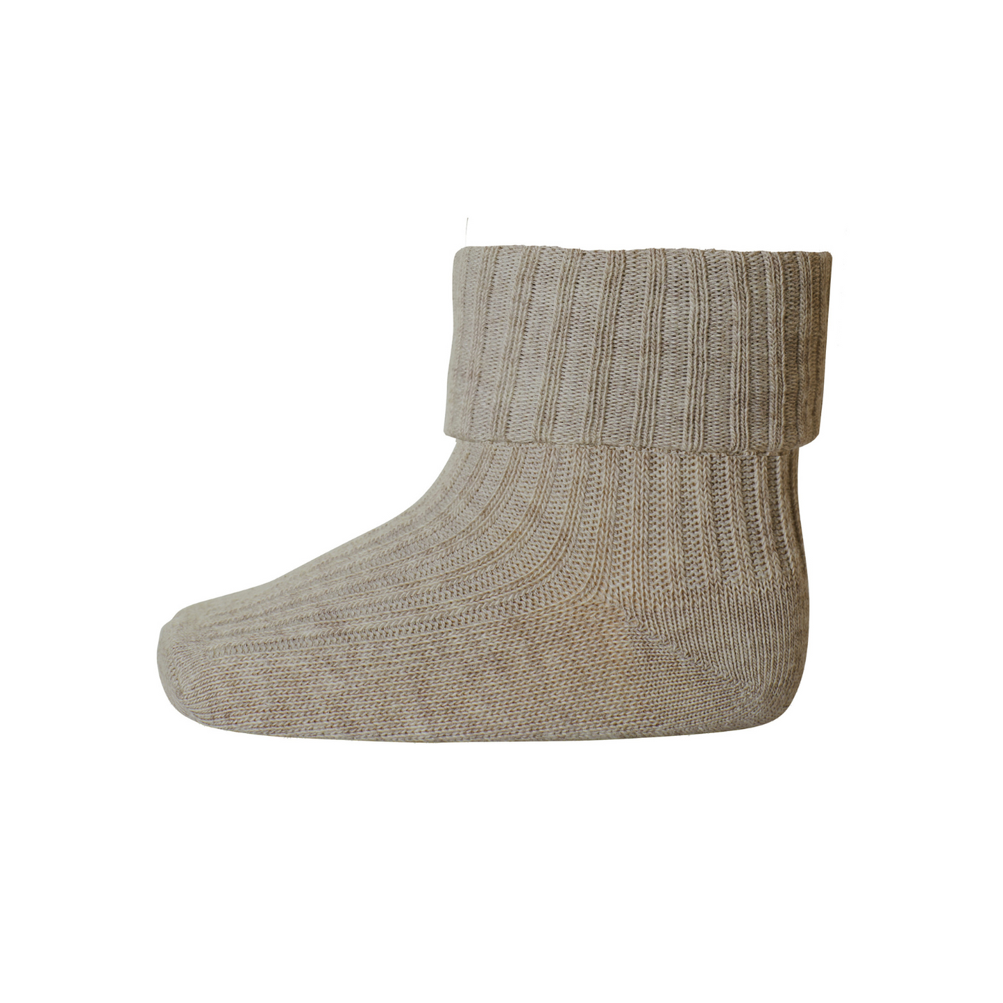 MP Danmark Bomulds rib strømper 489 light brown melange