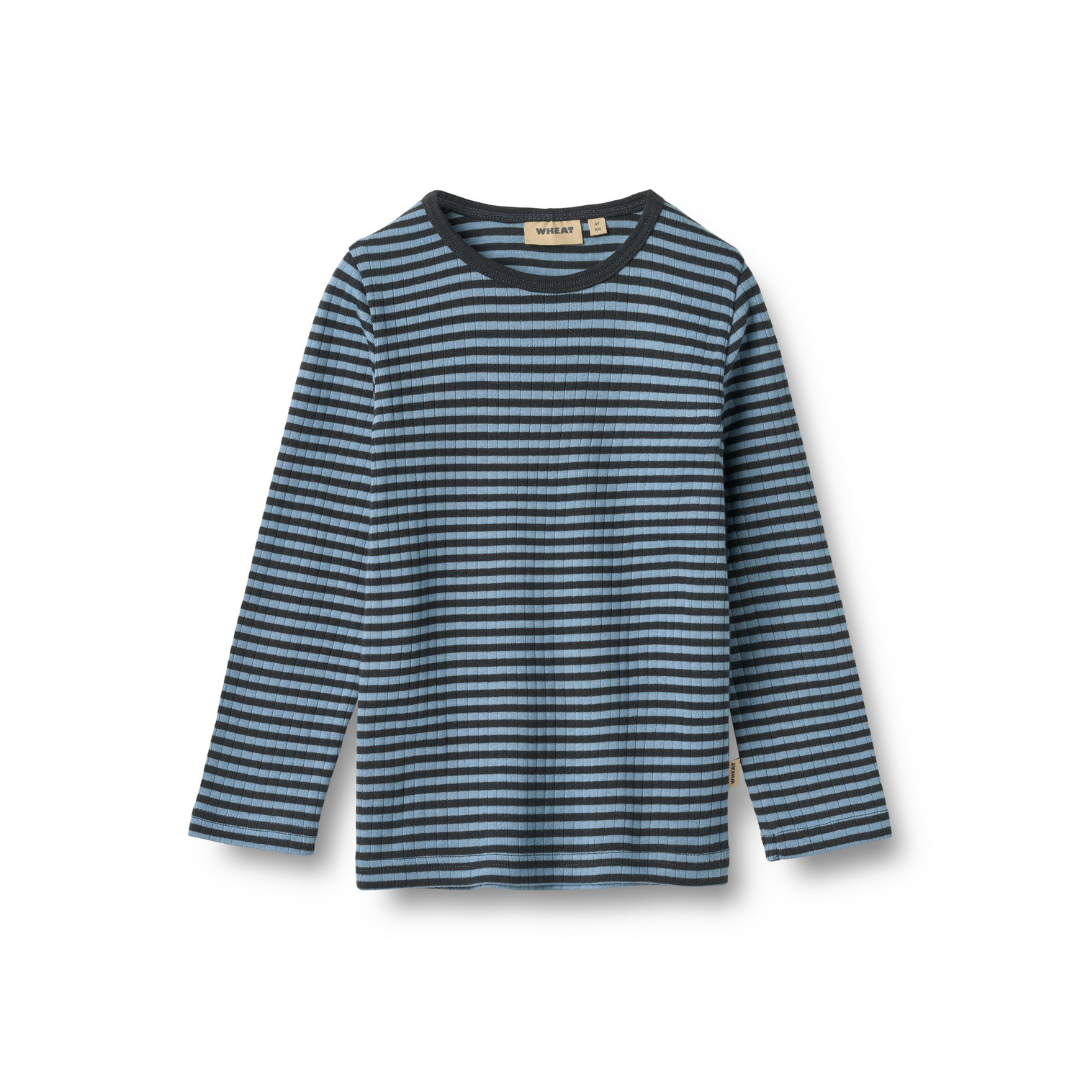 Wheat Stig bluse bright blue stripe