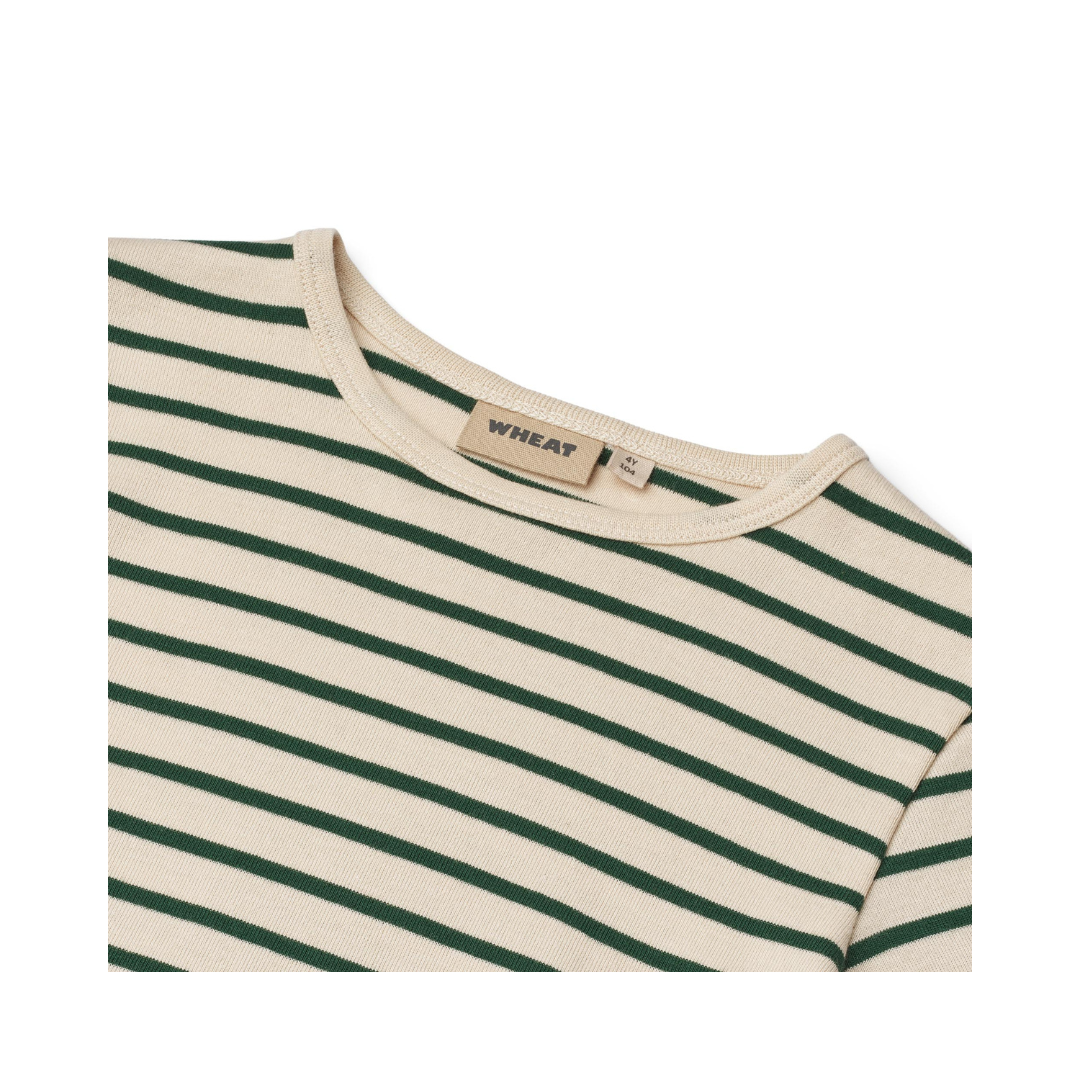 Wheat Stig t-shirt L/S green stripe