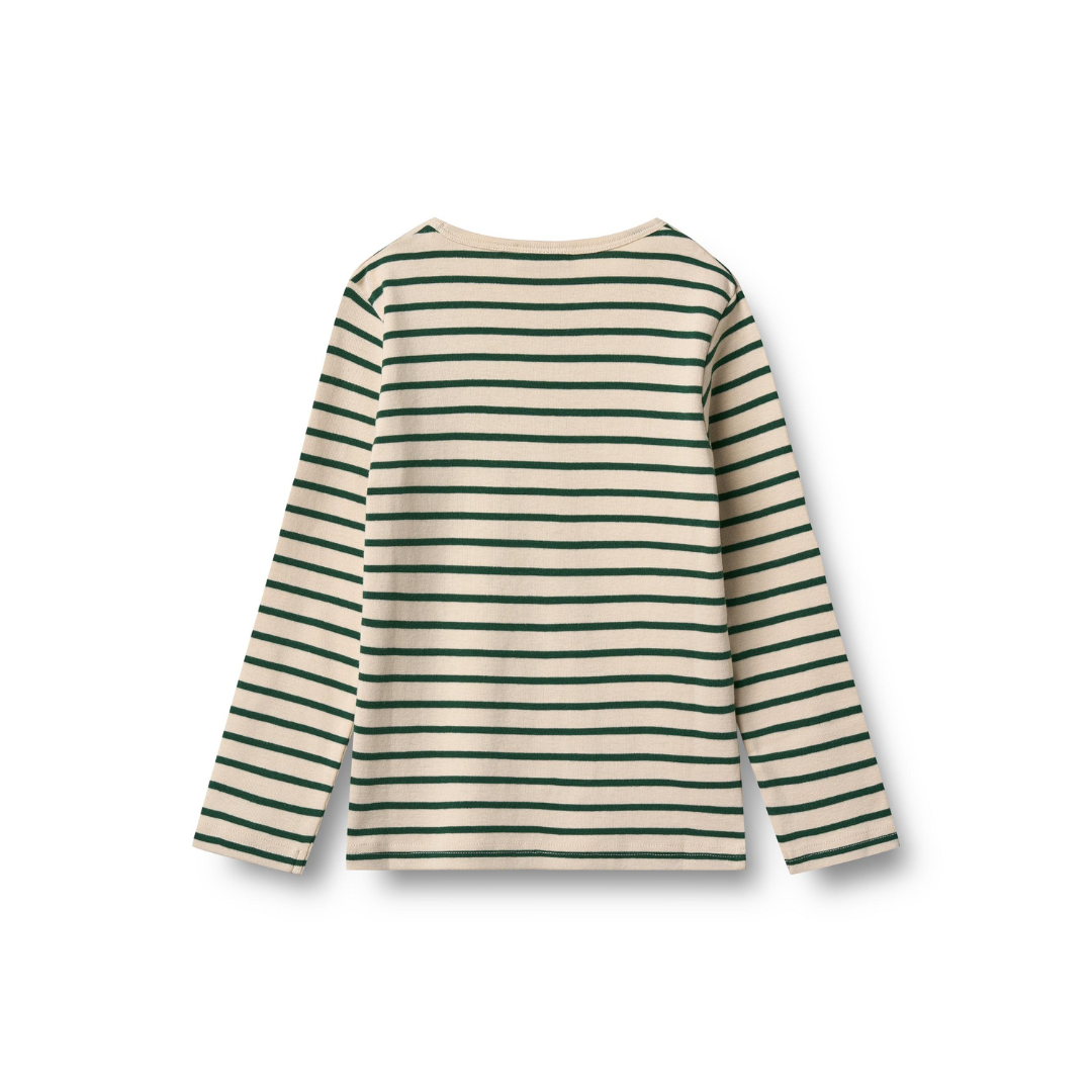 Wheat Stig t-shirt L/S green stripe