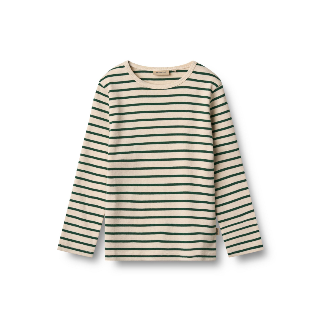 Wheat Stig t-shirt L/S green stripe