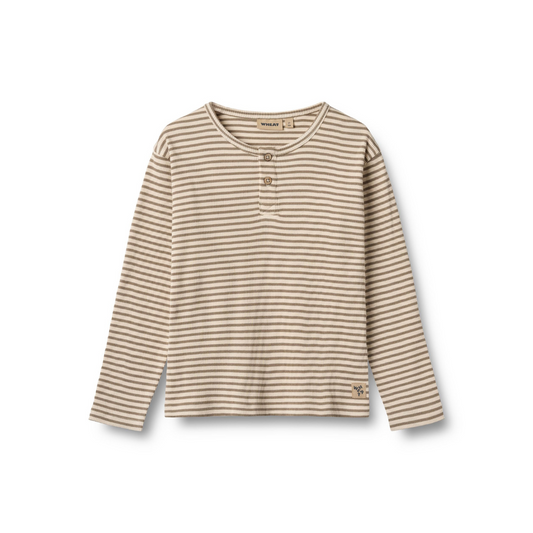 Wheat Morris t-shirt L/S stone stripe