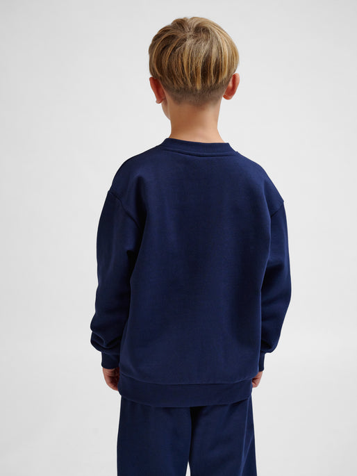 Dreng med Hummel Loose crewneck bee sweatshirt dress blues
