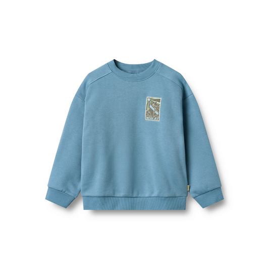 Wheat Sander badge sweatshirt winter blue