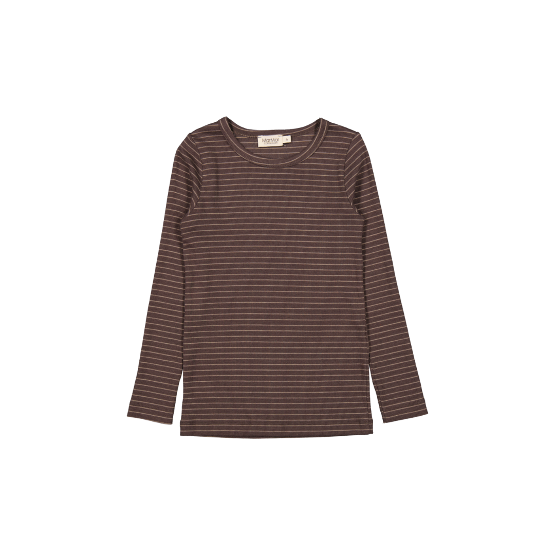 MarMar Tani modal fine rib tee nori green stripe