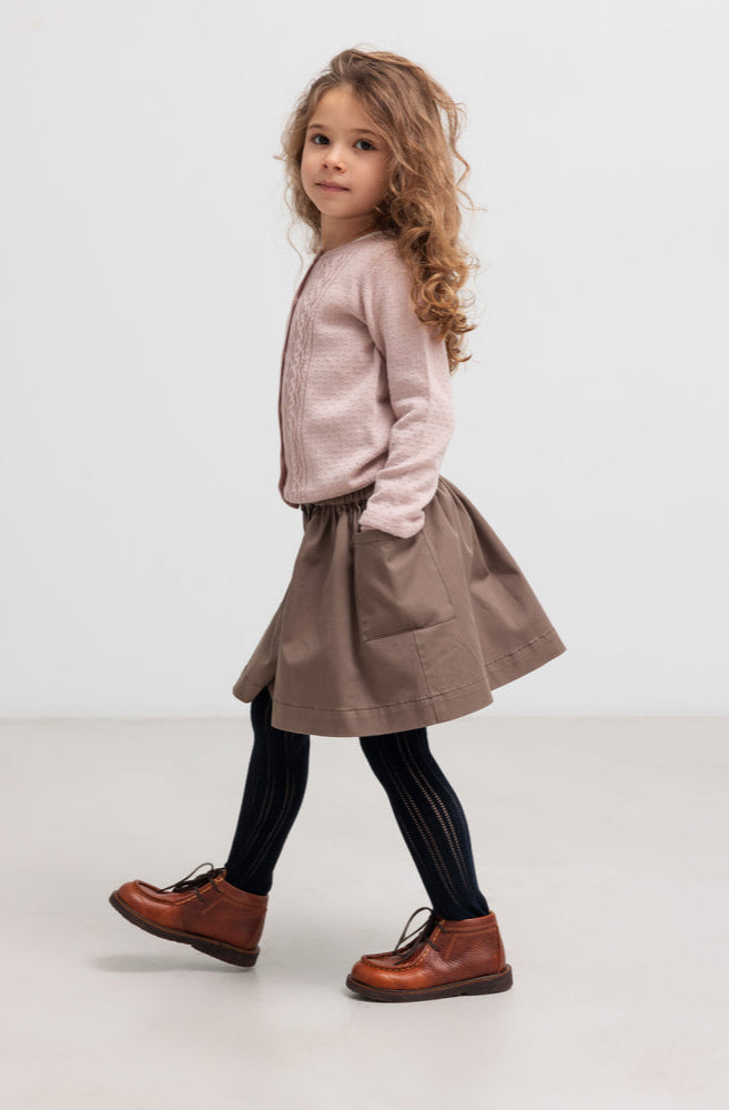 Pige med MarMar Tilda strik cardigan faded rose