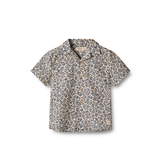 Wheat Anker kortærmet skjorte blue cornflowers