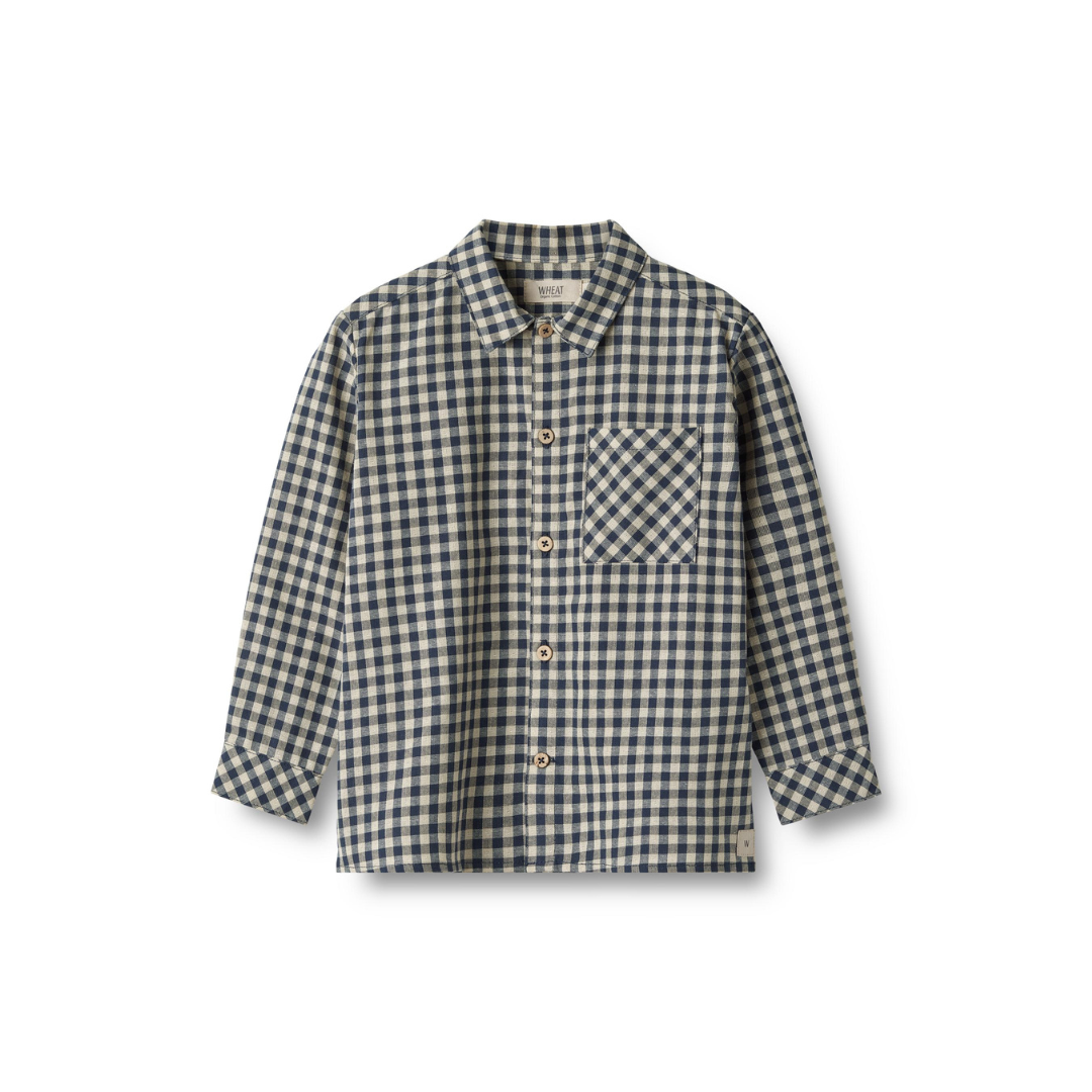 Wheat Oscar skjorte blue check