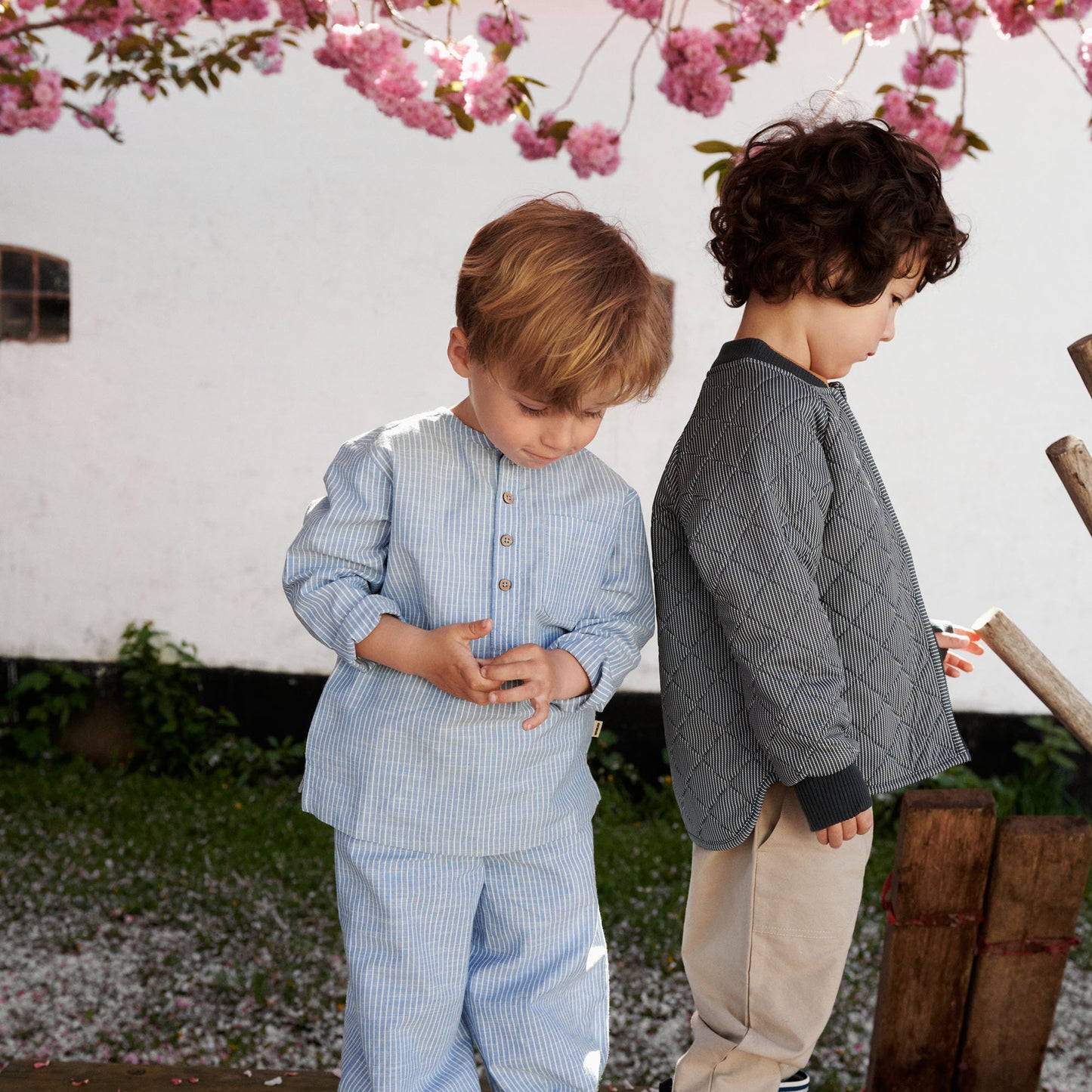 Dreng med Wheat Sasha bukser blue stripe