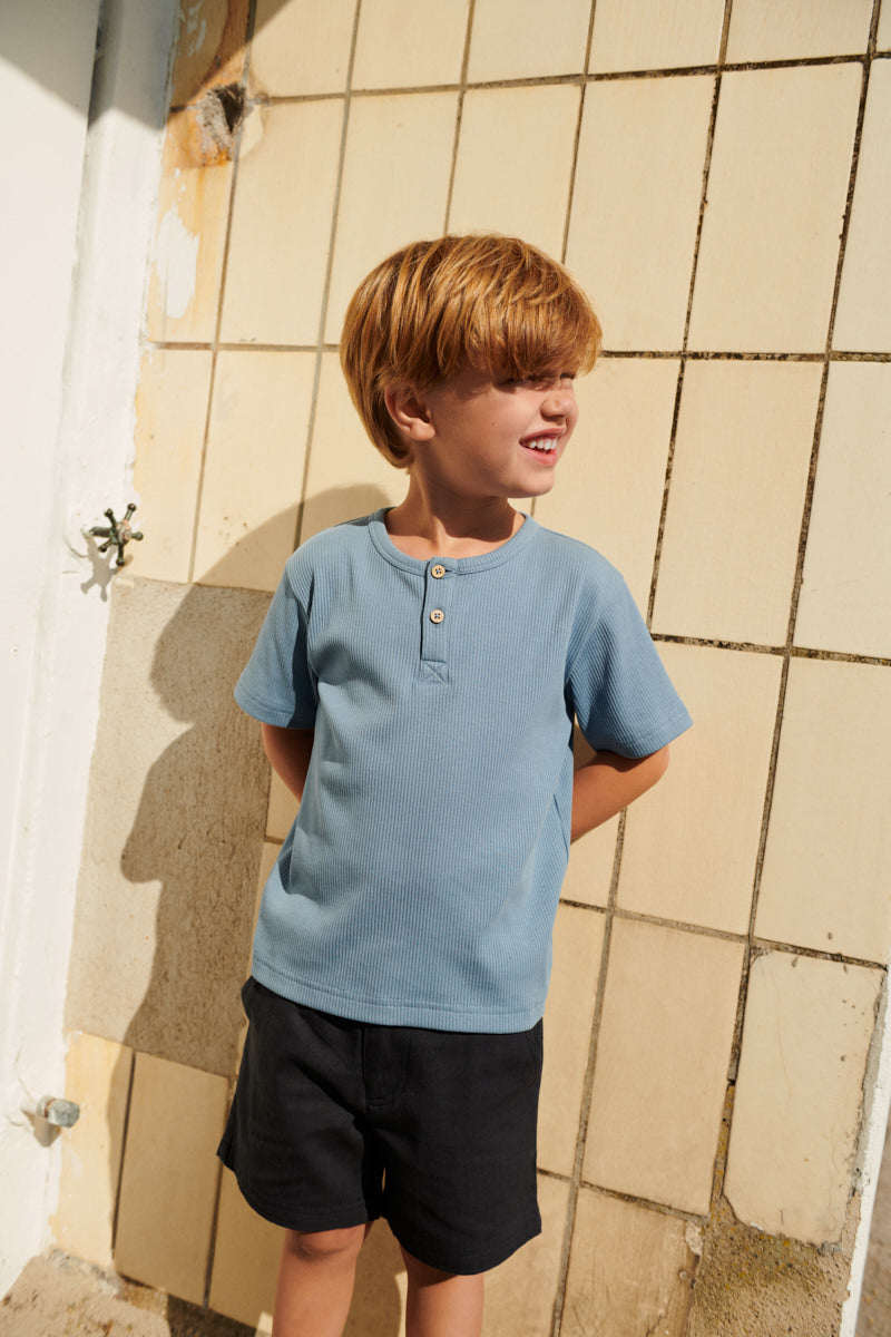 Dreng med Wheat Manfred sweatshorts navy