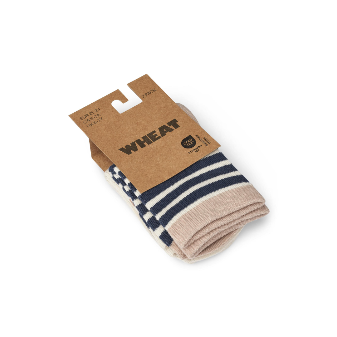 Wheat Jamie strømper 2-pak blue