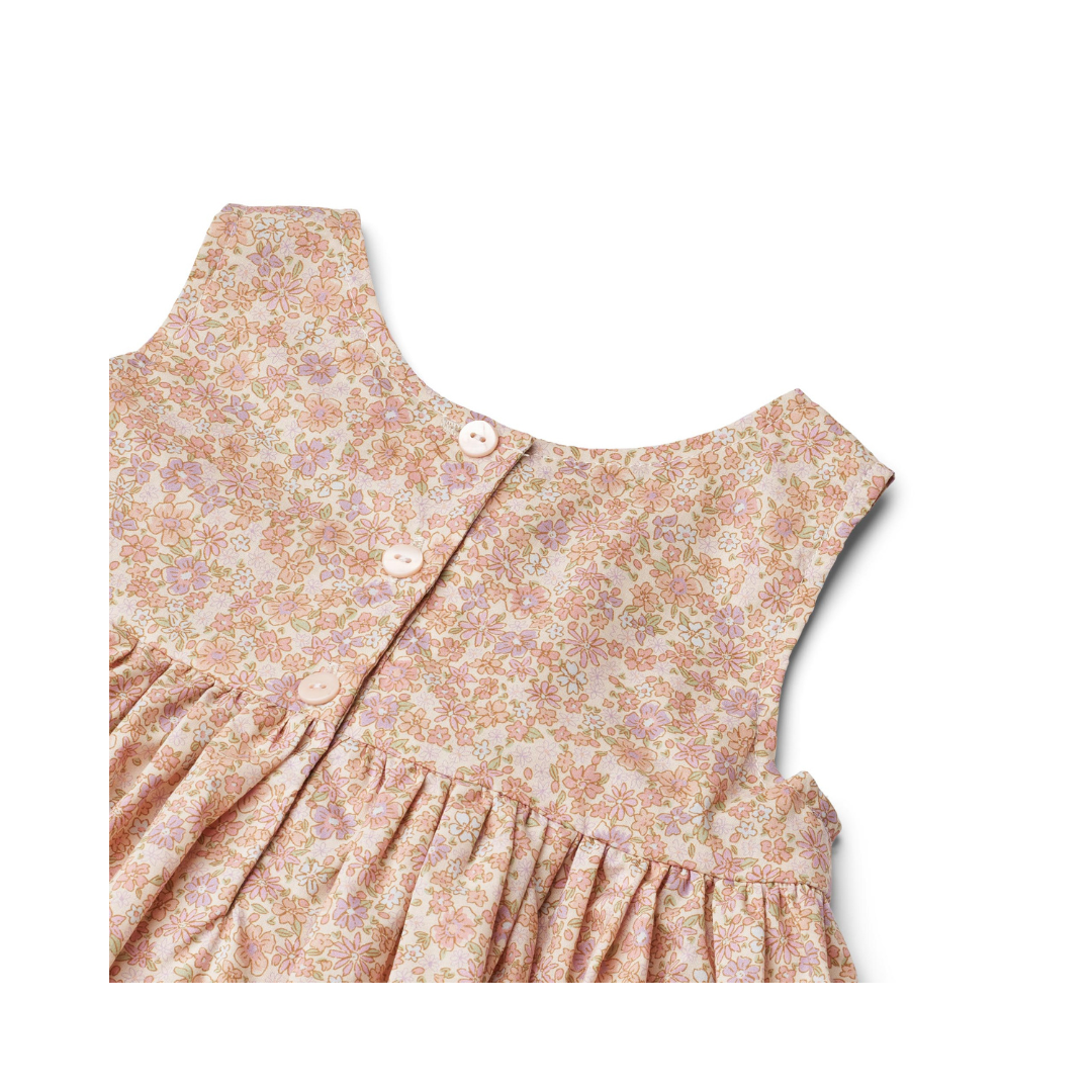 Wheat Sienna pinafore wrinkles kjole lilac flowers