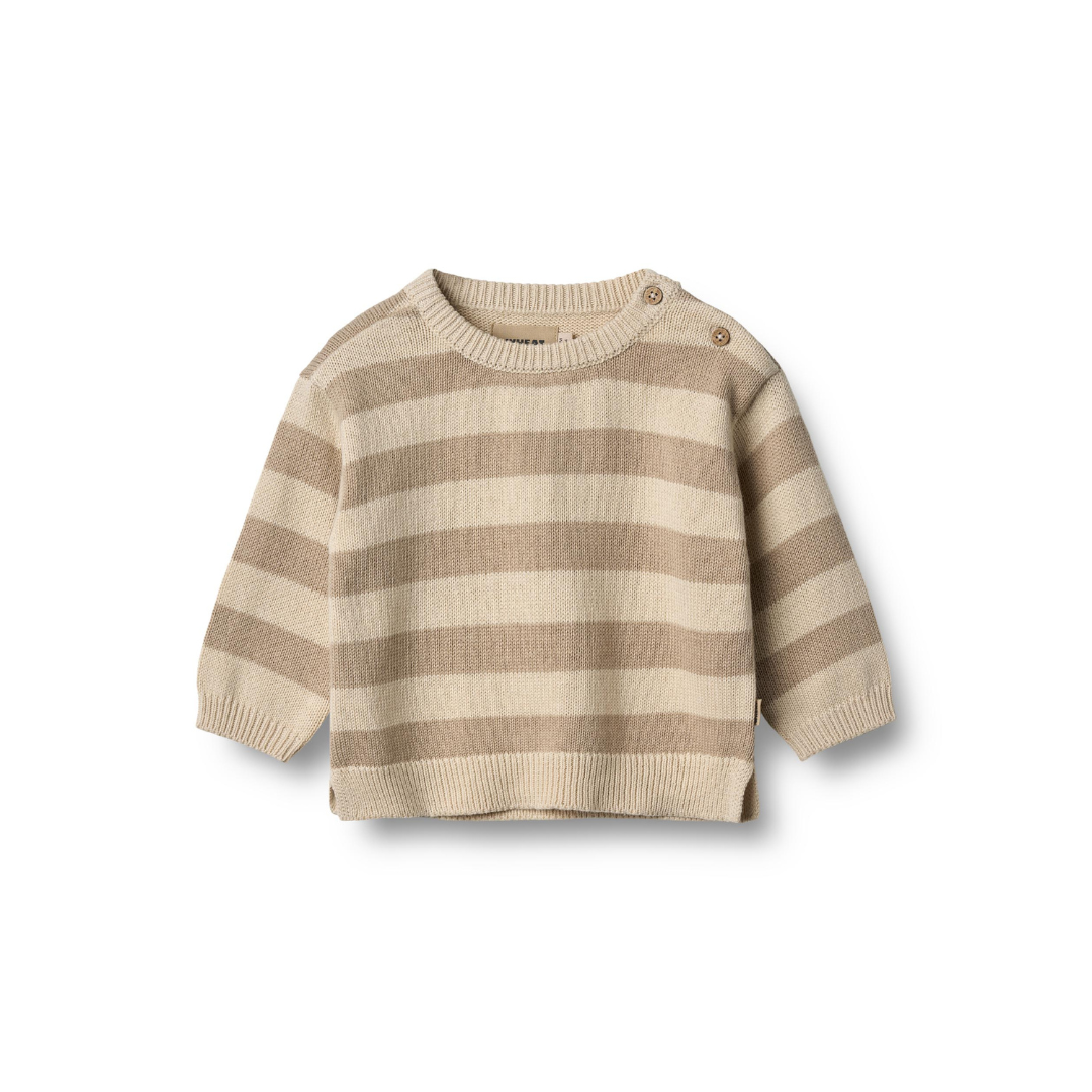 Wheat Morgan strikpullover beige stripe