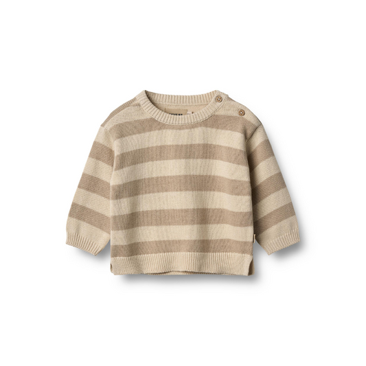 Wheat Morgan strikpullover beige stripe