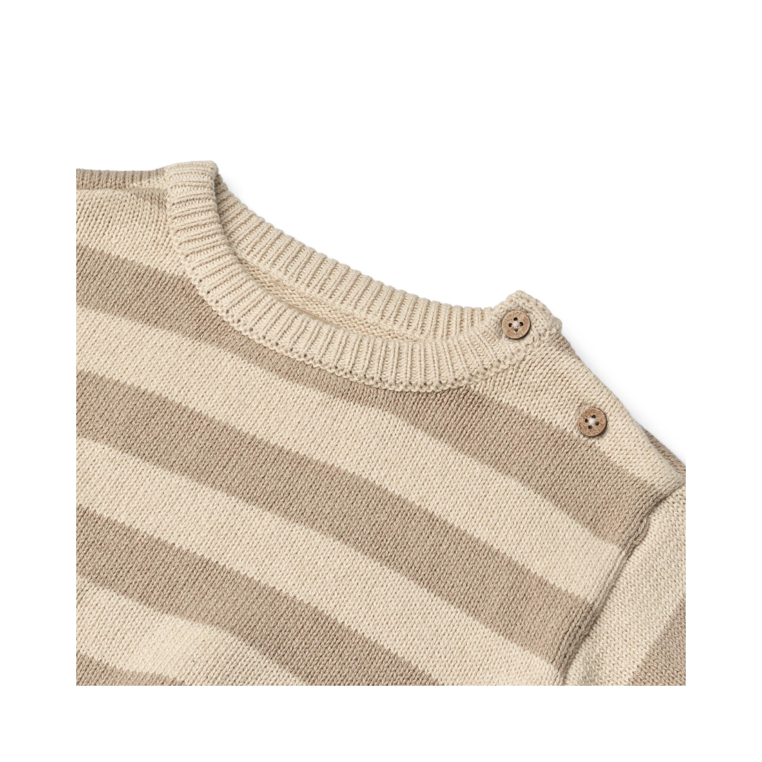 Wheat Morgan strikpullover beige stripe