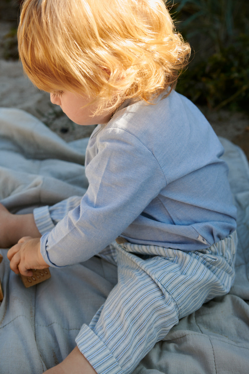 Dreng med Wheat Victor bodyskjorte blue waves