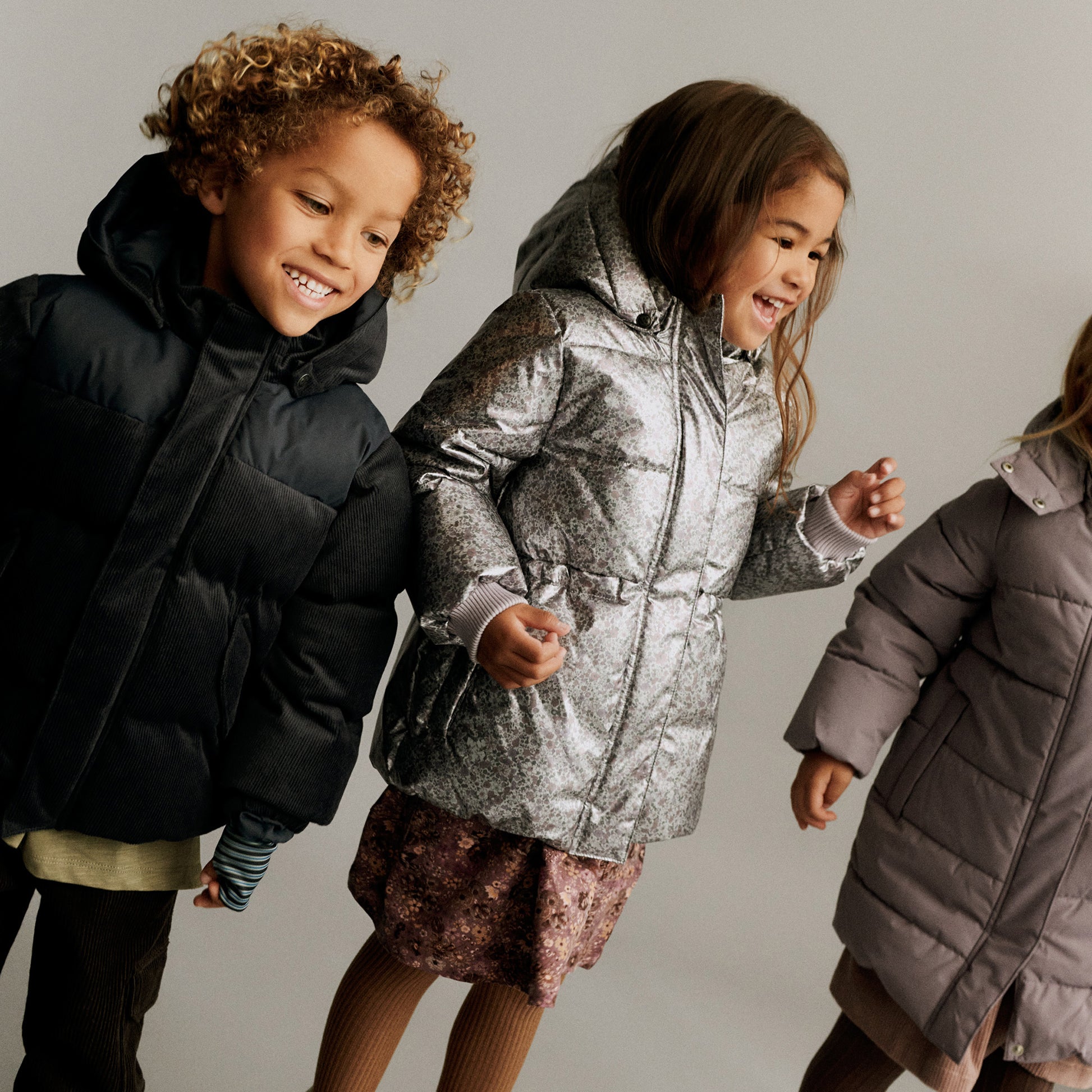 Pige med Wheat Eli puffer jakke silver flower meadow