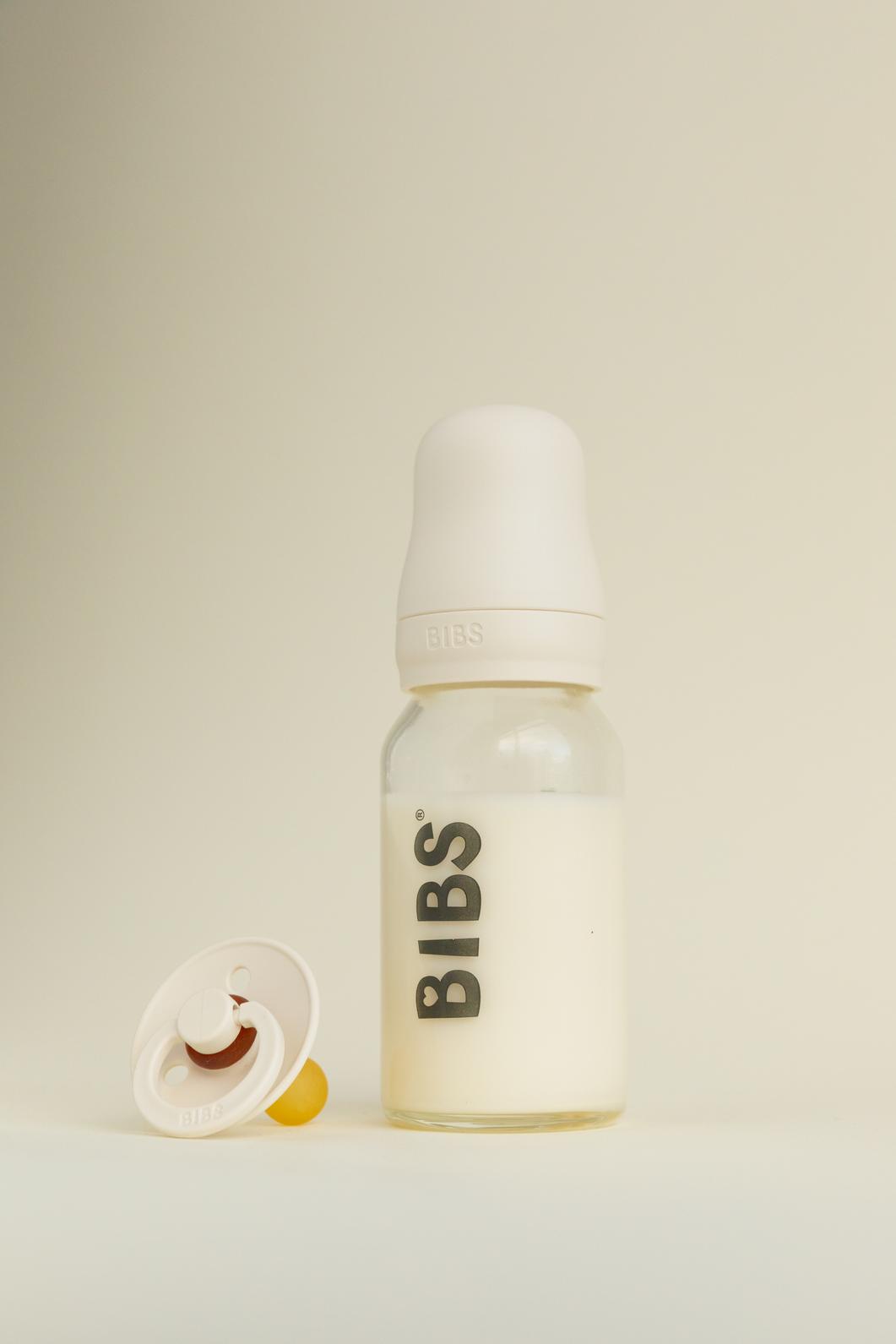 BIBS Glas sutteflaske 110 ml ivory