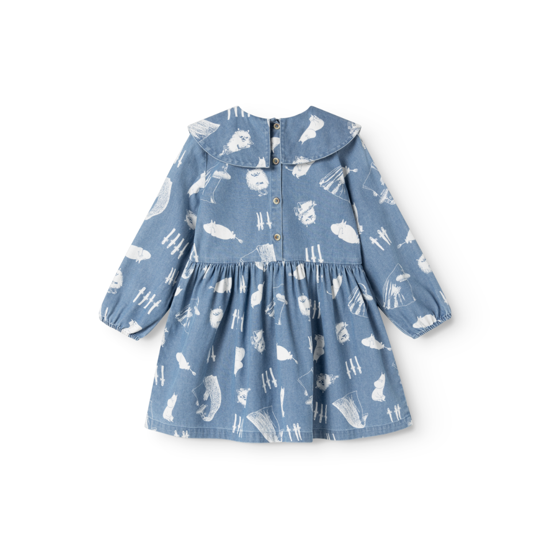 MarMar Dalva denim print kjole moomins