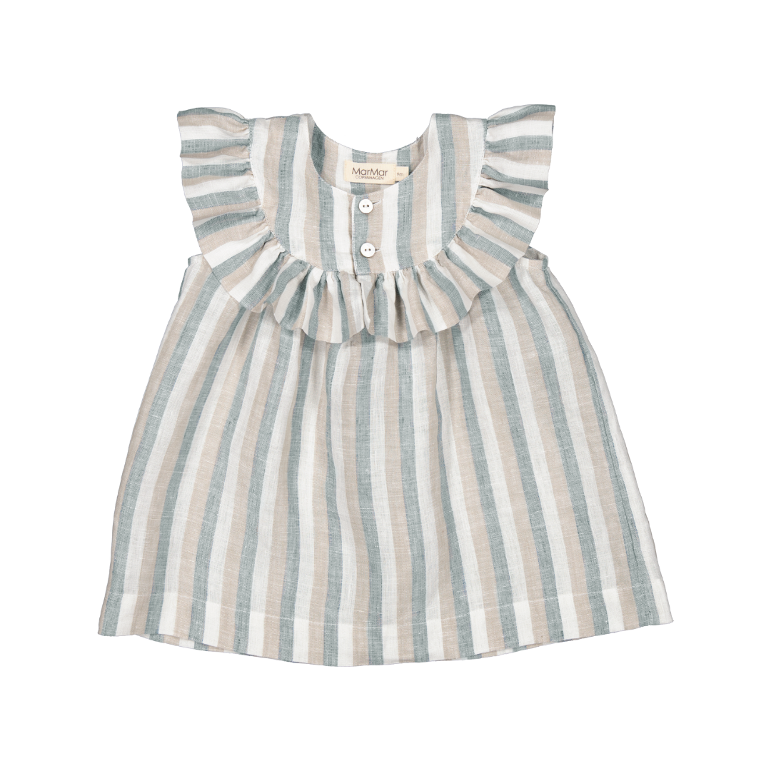 MarMar Drussa kjole dusty blue stripe