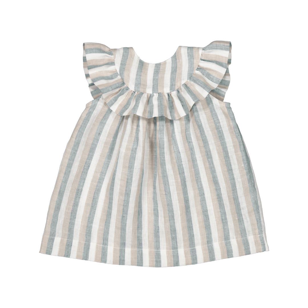 MarMar Drussa kjole dusty blue stripe
