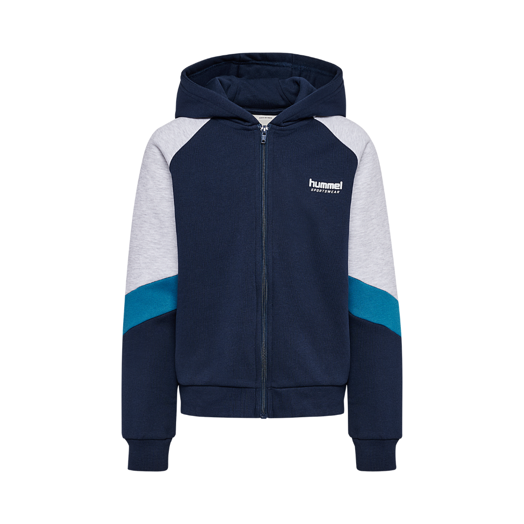 Hummel Loose blocked zip hoodie dress blues