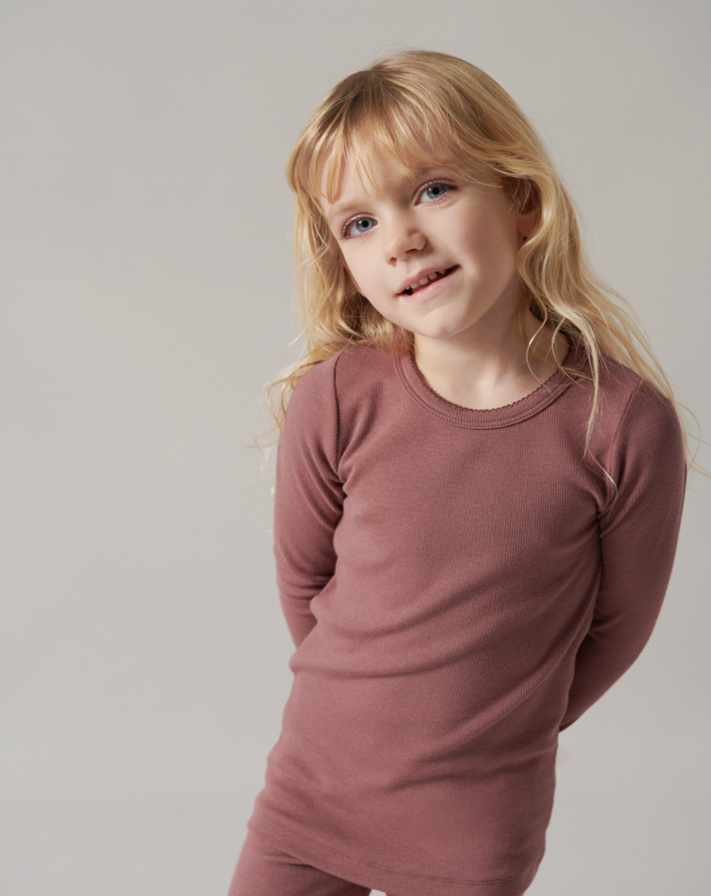 Pige med MarMar Tani modal fine rib tee dusty grape