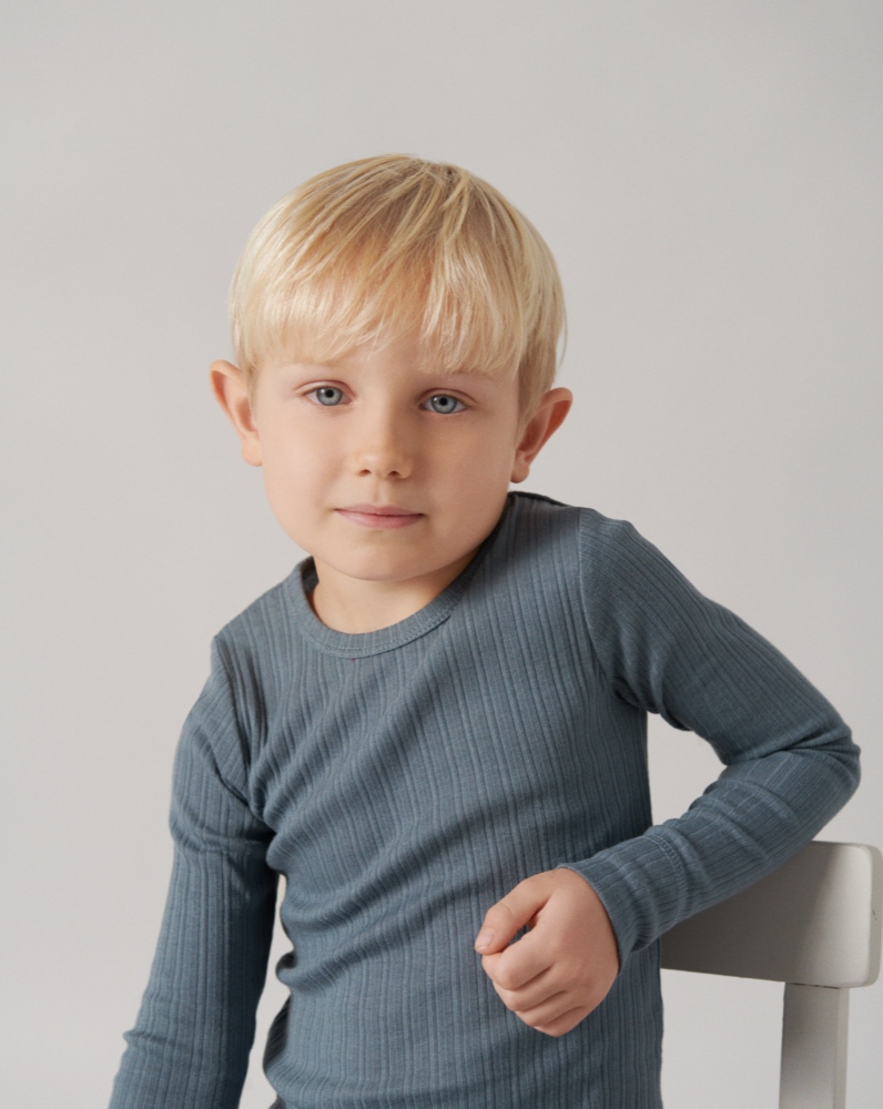 Dreng med MarMar Modal broad rib plain tee stormy blue