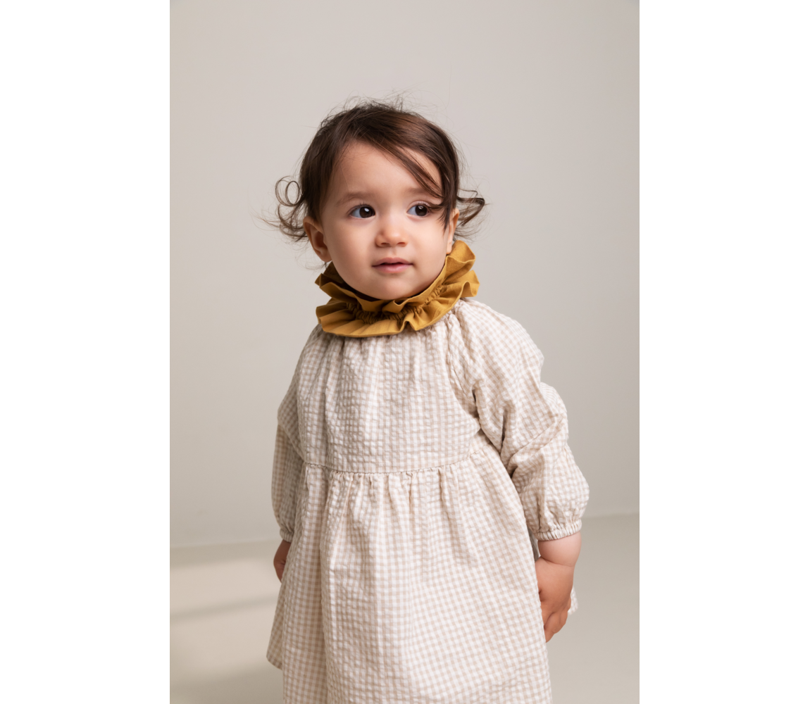 Pige i MarMar Dawson kjole grey sand gingham