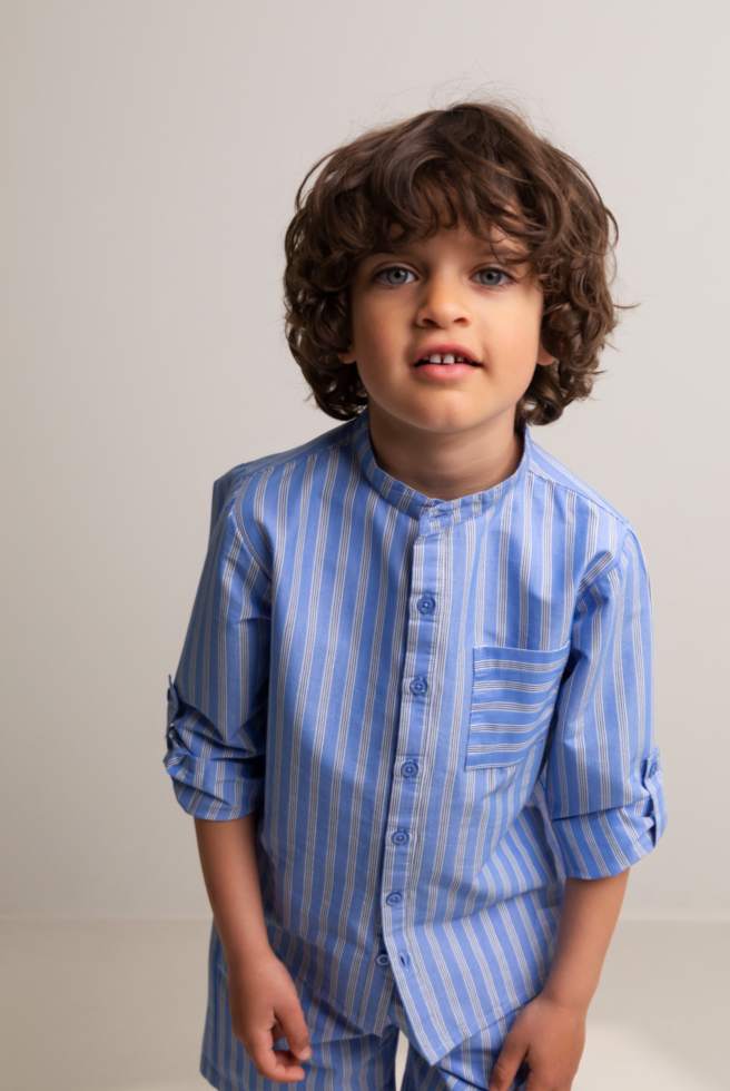 Dreng med MarMar Pal shorts cornflower stripe