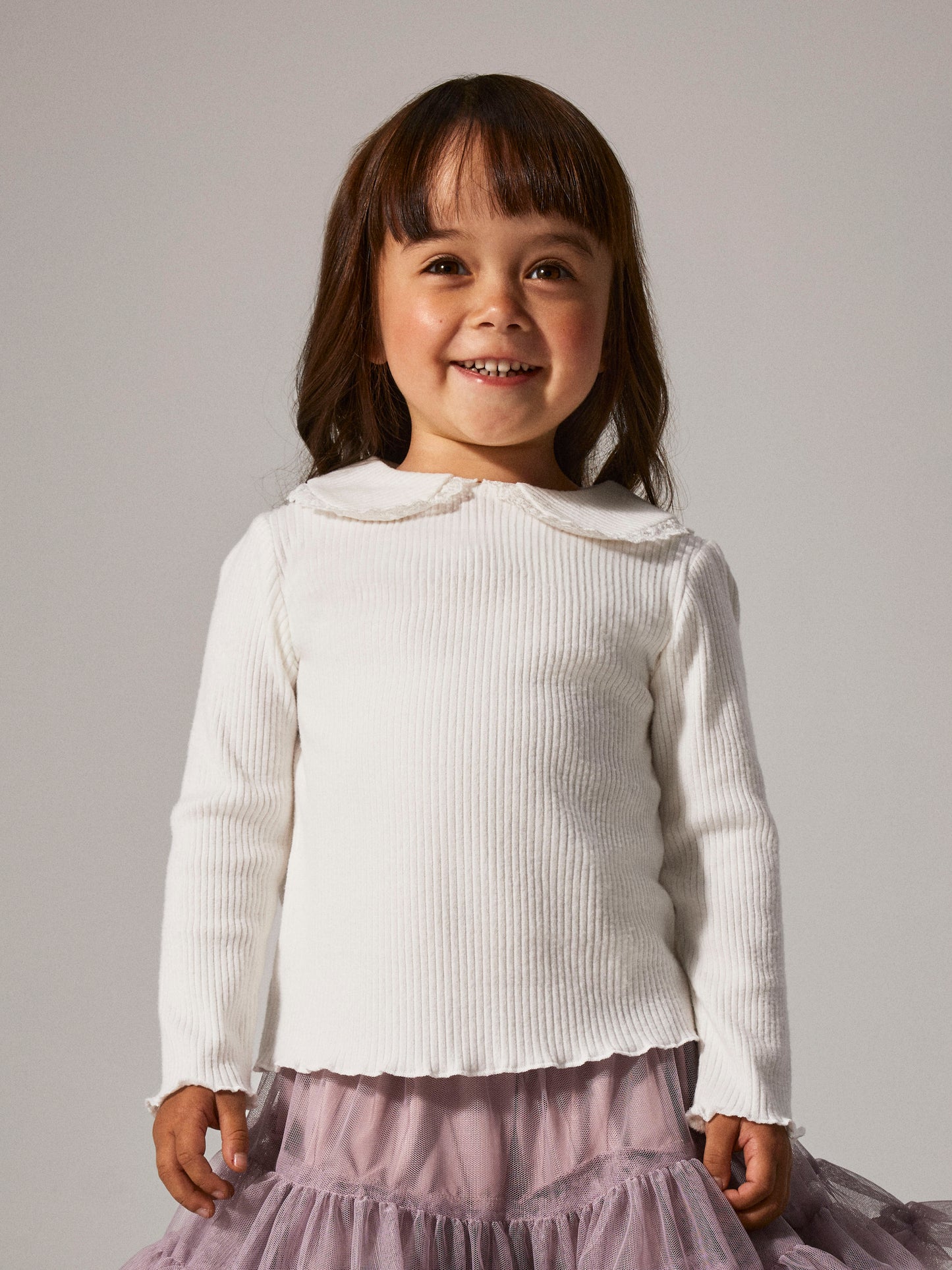 Pige med Name It Baila LS bluse bright white