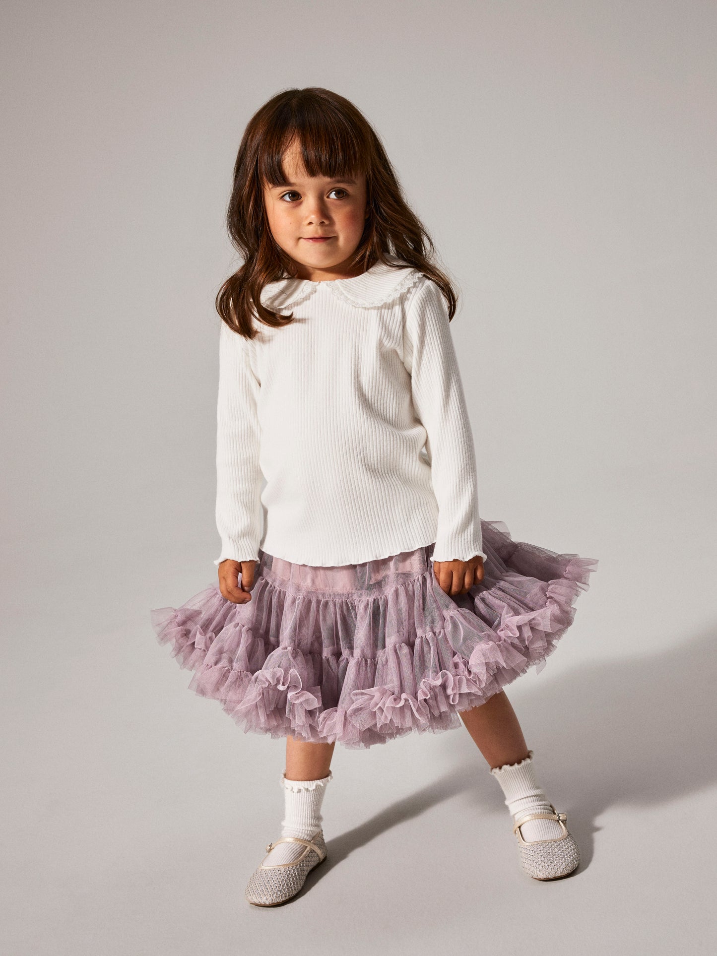 Pige med Name It Baila LS bluse bright white