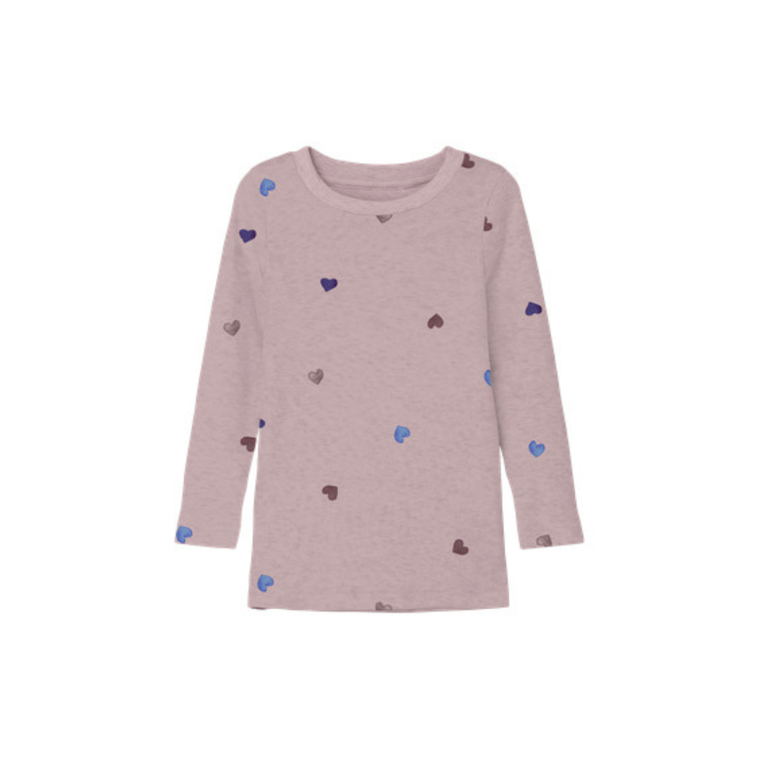 Name It Nutti LS top burnished lilac hearts