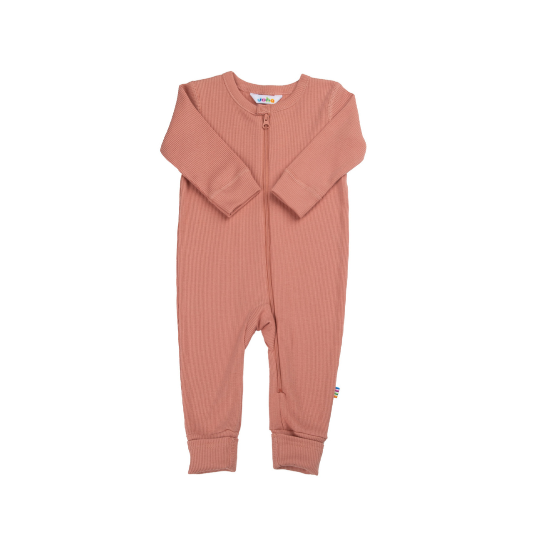 Joha Bomulds rib natdragt m. 2 i 1 fod laks