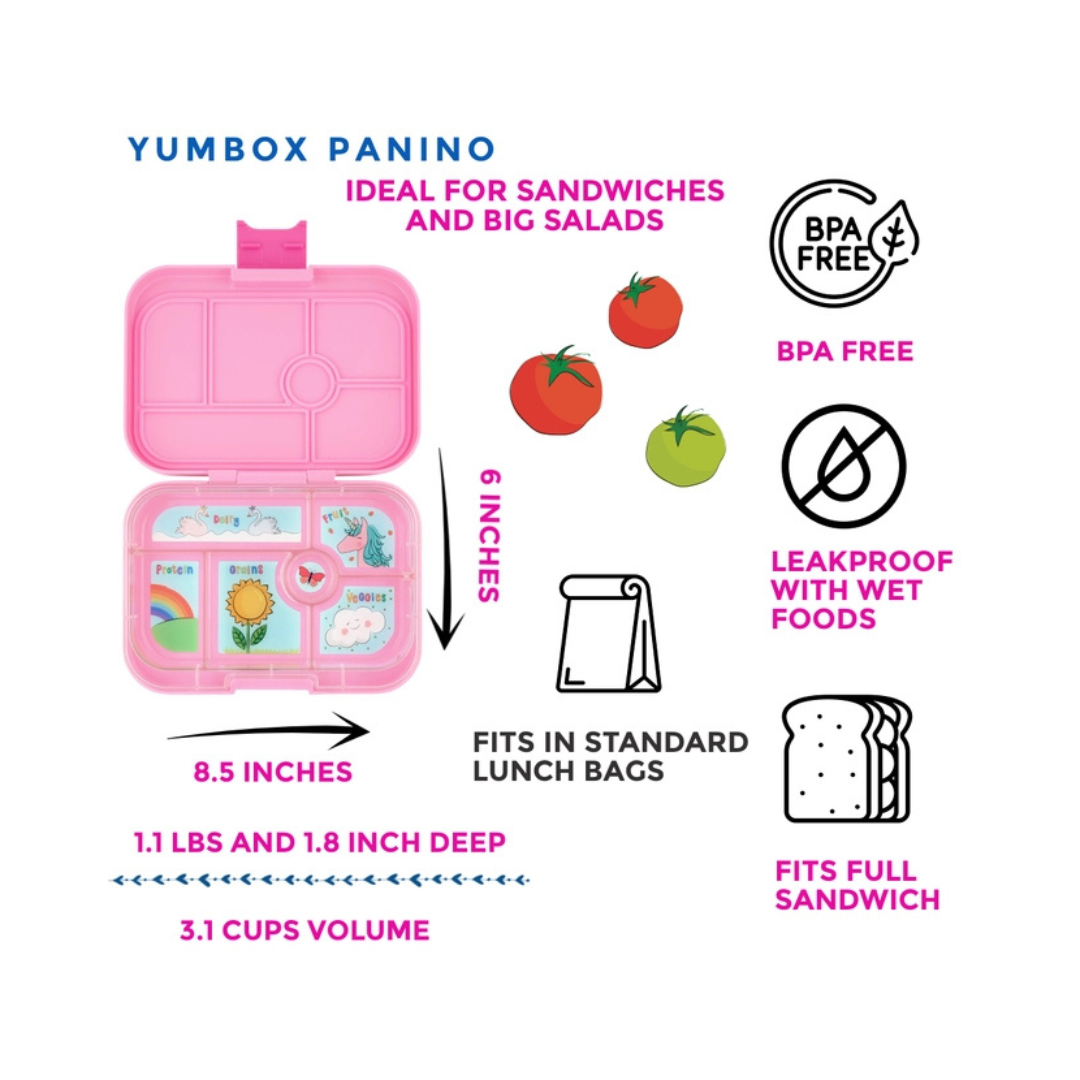 Yumbox Bento original m. 6 rum power pink/enhjørning