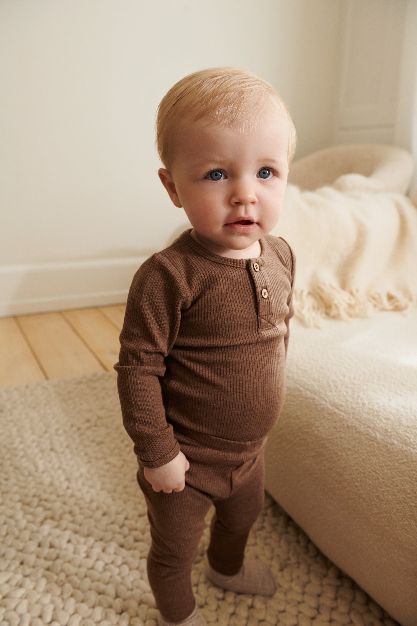 Dreng med Wheat Jules leggings coffee melange