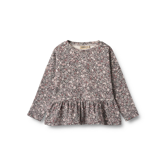 Wheat Carolina t-shirt L/S purple stone flowers