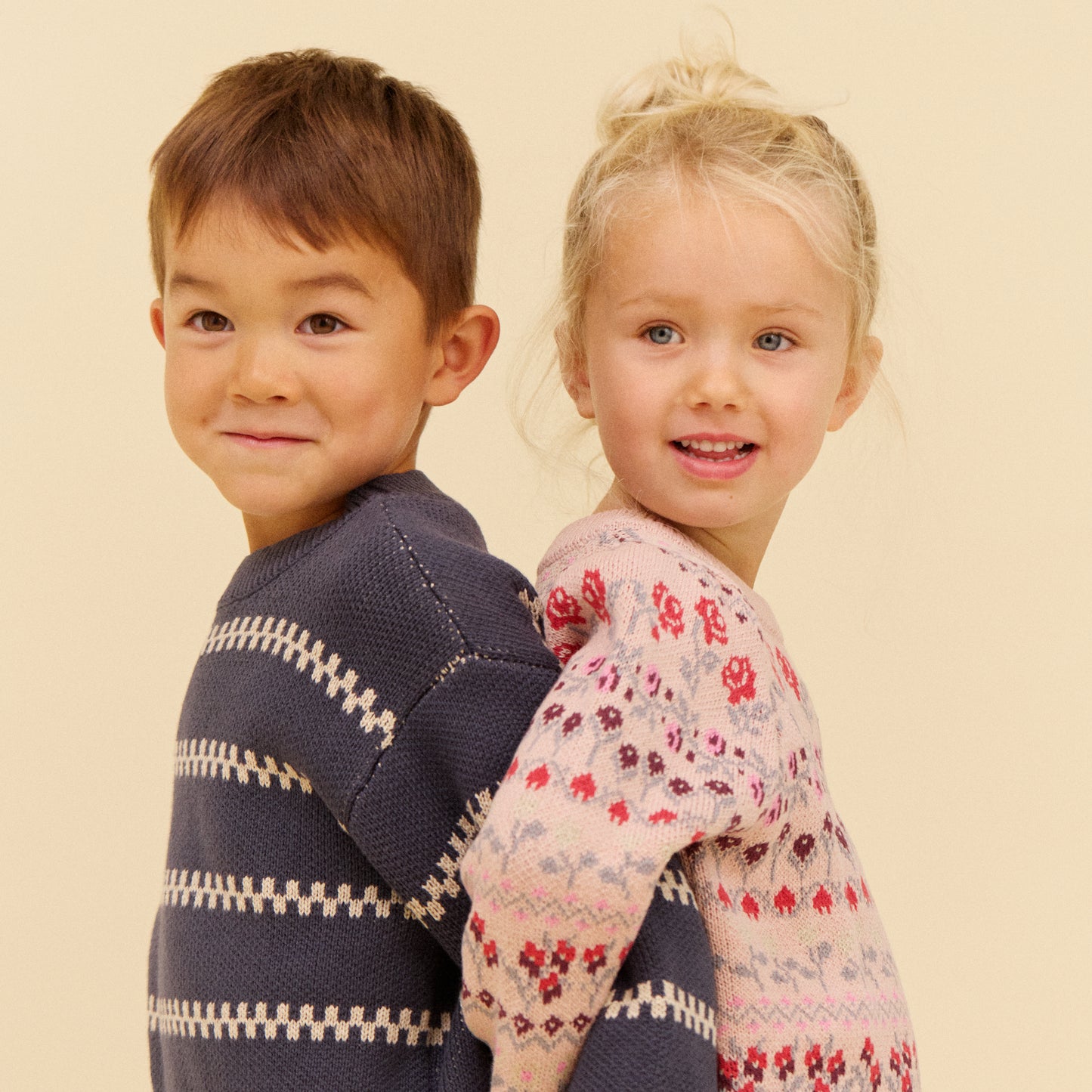 Pige med Wheat Mikmak jacquard strik pullover dim rose