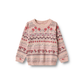 Wheat Mikmak jacquard strik pullover dim rose