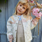 Pige med Wheat Inga quiltet jakke ivory checked flowers