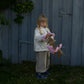 Pige med Wheat Inga quiltet jakke ivory checked flowers