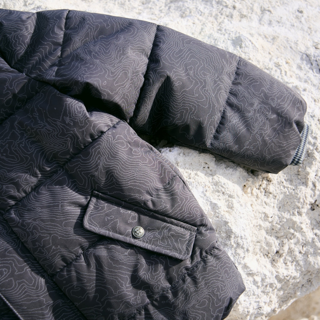 Wheat Gael puffer jakke dark reflective map