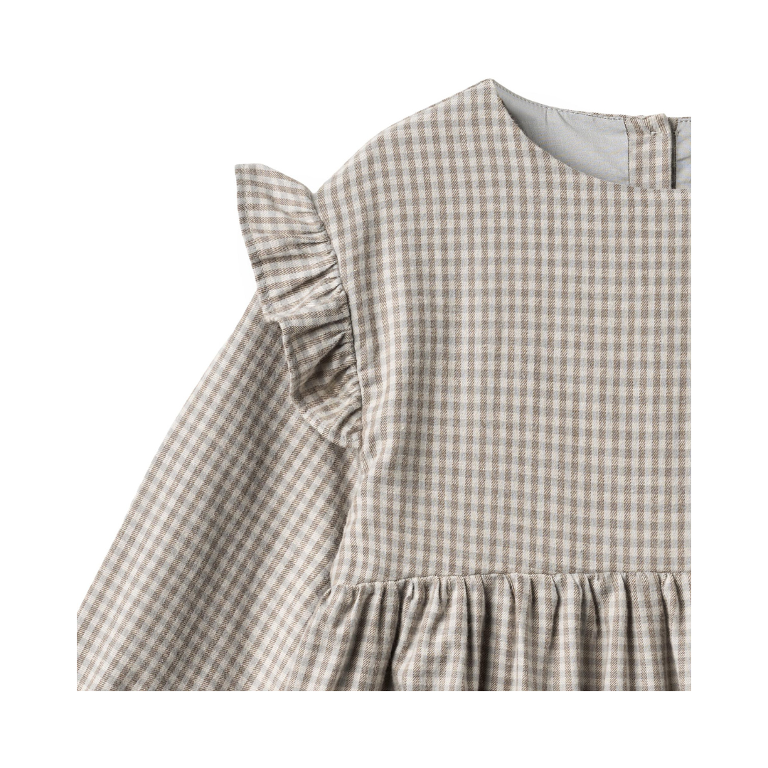 Wheat Gro kjole greybrown check