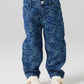 Pige med Name It Bella mom jeans dark blue denim