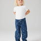 Pige med Name It Bella mom jeans dark blue denim